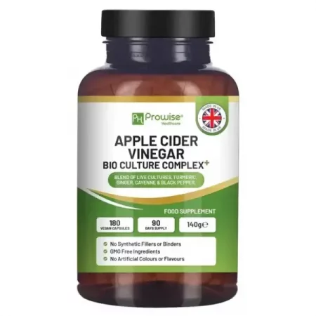 Apple Cider Vinegar Capsules with Probiotics Complex I 180 Capsules added with Turmeric, Inulin, Ginger, Cayenne Pepper, and Black Pepper