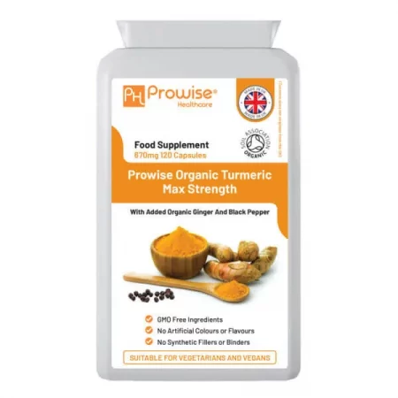 Organic Turmeric Curcumin with added Black Pepper & Ginger 670mg (Certified Organic Turmeric Capsules) | 120 Capsules