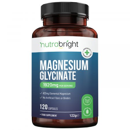 Magnesium Glycinate Supplements 1920mg - 120 Vegan Capsules | Providing 422mg Elemental Magnesium | Pure with No added Artificial Fillers or Binders